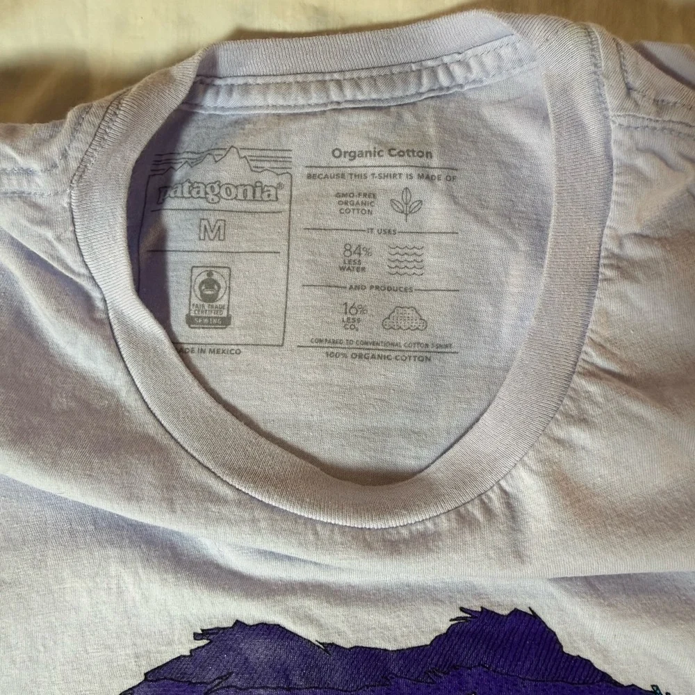 Patagonia Light Purple Bear Graphic Tee Medium